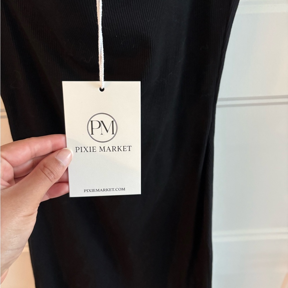 Pixie Market Black Spaghetti-Strap Maxi Dress NWT - image 3
